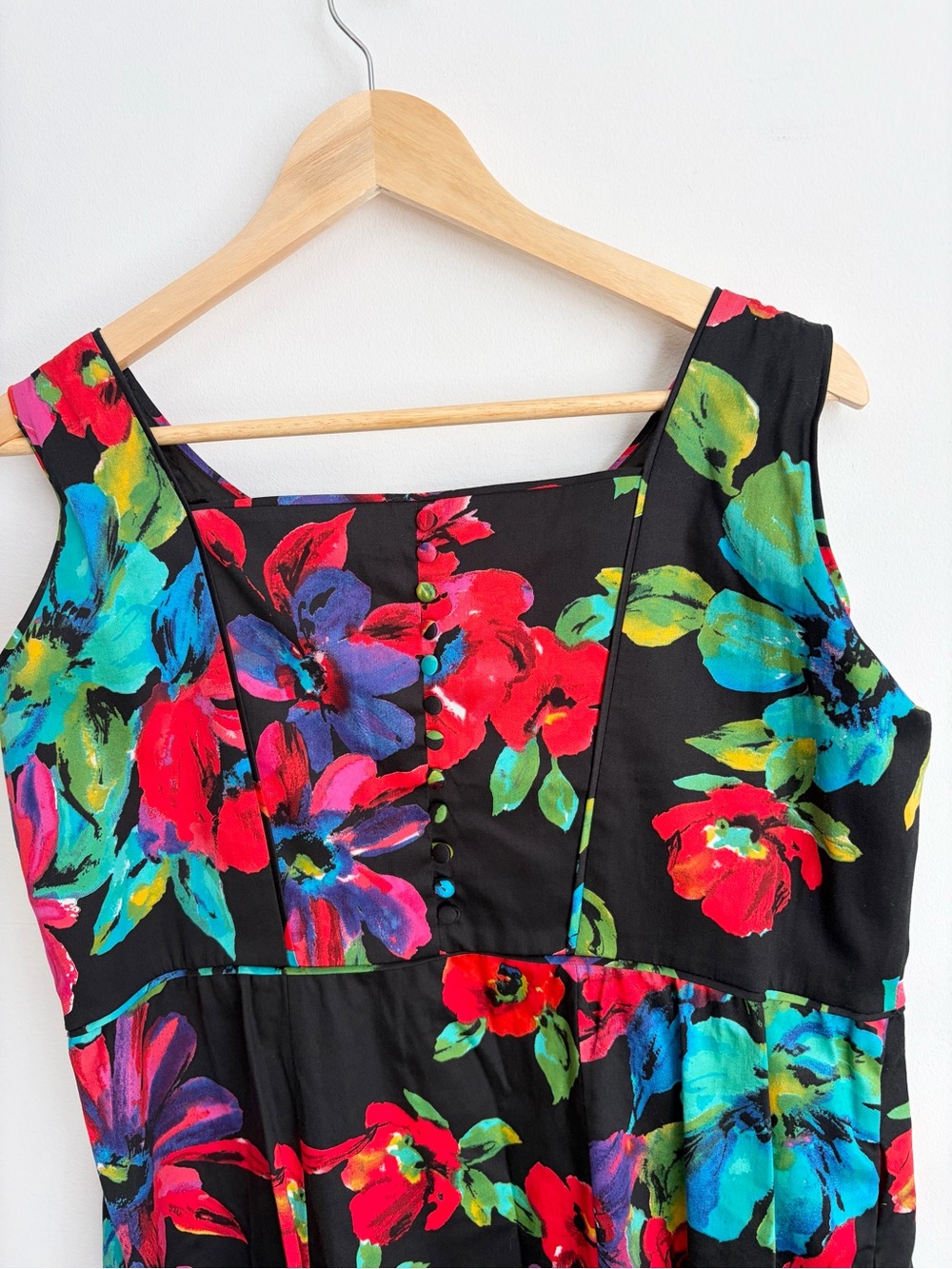 Tropical Floral Cotton Blend Fit and Flare Dress - Size 14 - NWT - Picture 3 of 8
